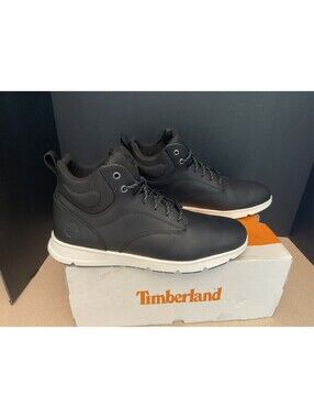 New!Mens Timberland PARKER STREET MID Black Full Grain Leather Boots. Size 11M.